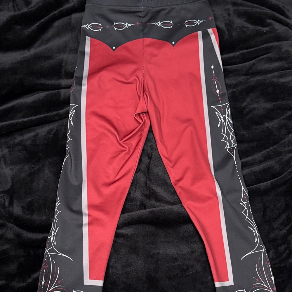Oblong Box Shop Gothic Vampire Red Black Leggings Pinup Goth Alt Retro